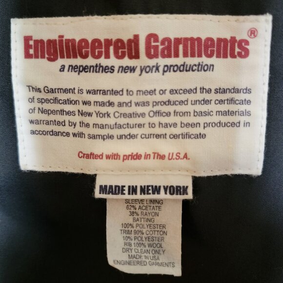 Engineered Garments Men M Black Flight Bomber Jacket USA Wool Lined Nepenthes - Picture 2 of 16